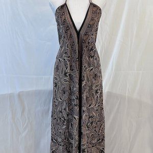 Go Gal Long Silk Dress - Brown